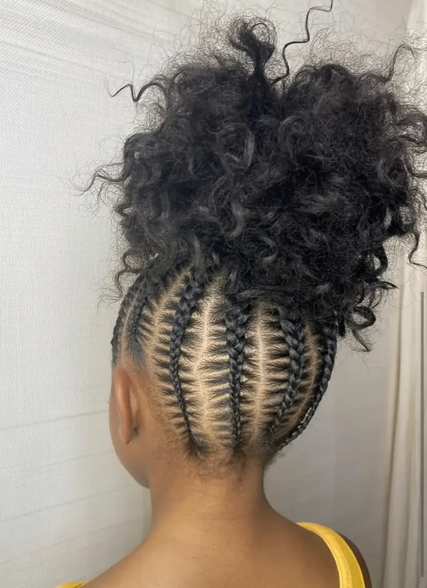 first day of school hairstyles ideas 2025 Curly Crown With Braided Base