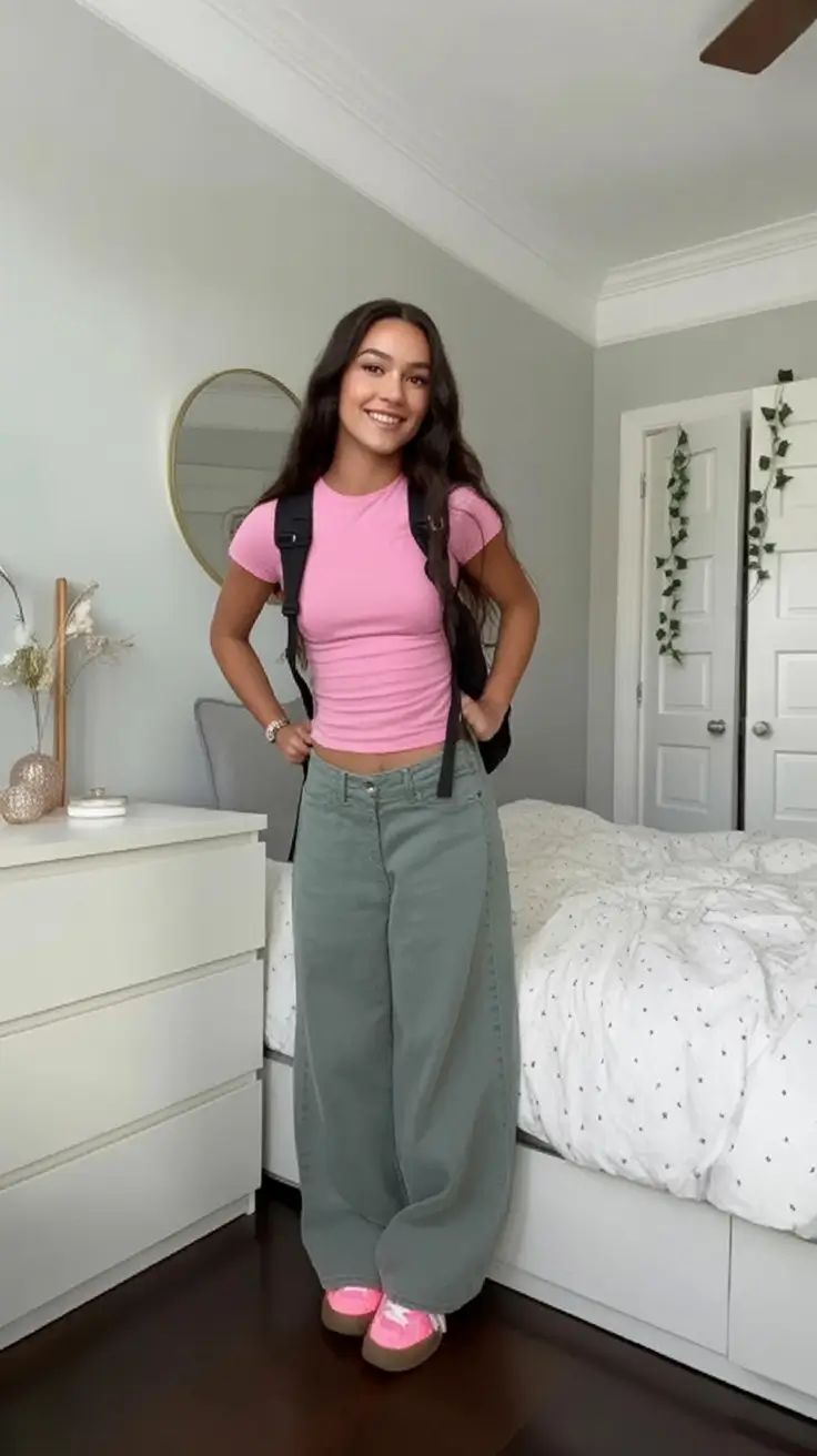 first day of school outfits ideas 2025 Graphic Tee Cool with Laid-Back Energy