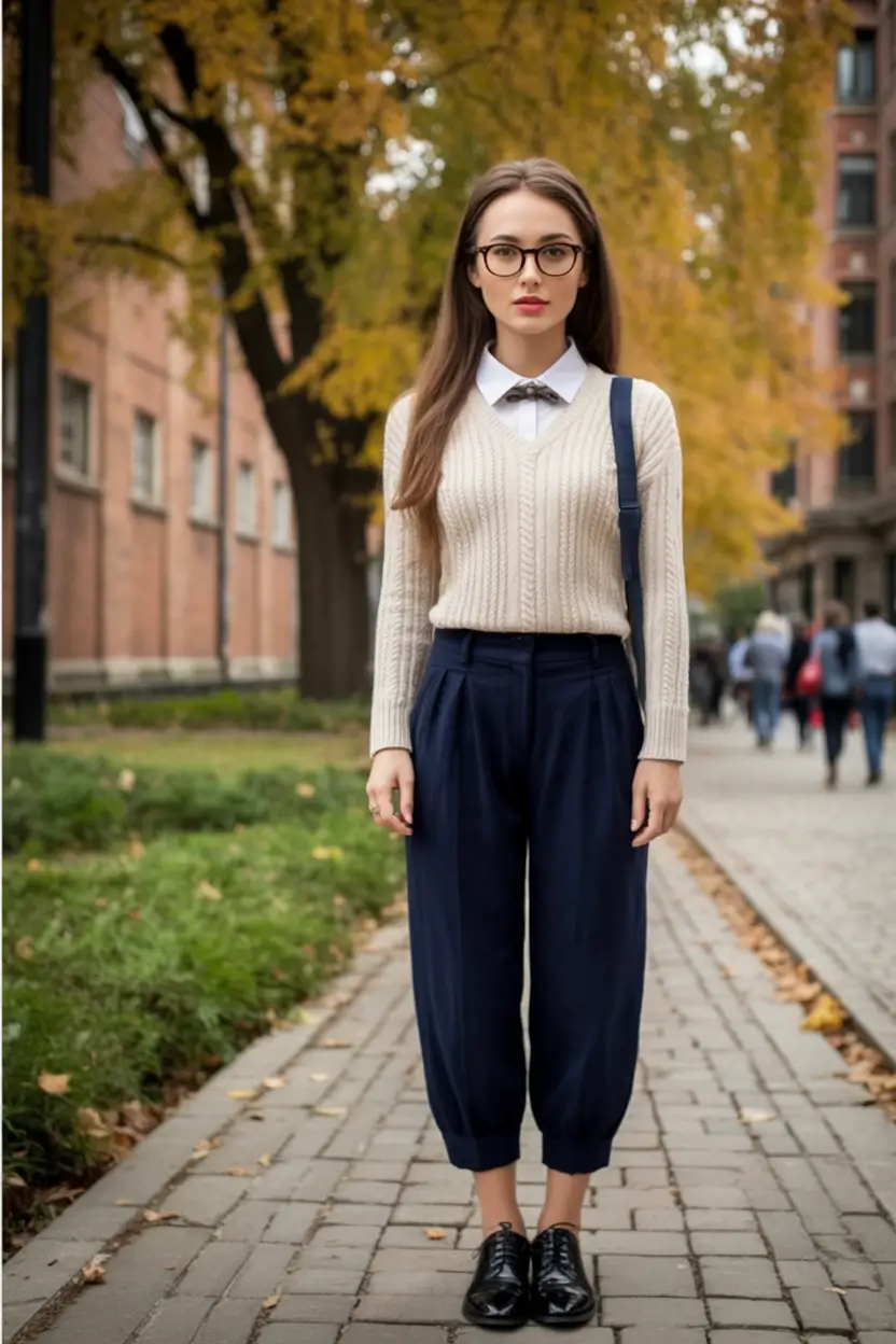 first day of school outfits ideas 2025 Scholarly Chic with a Twist