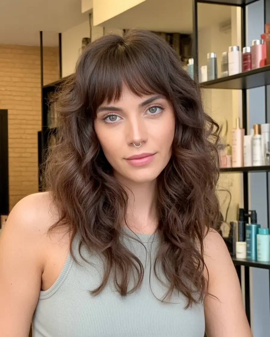 Fresh Haircuts to Try in August 2025 Soft Layers and Curtain Bangs With a Wavy Twist