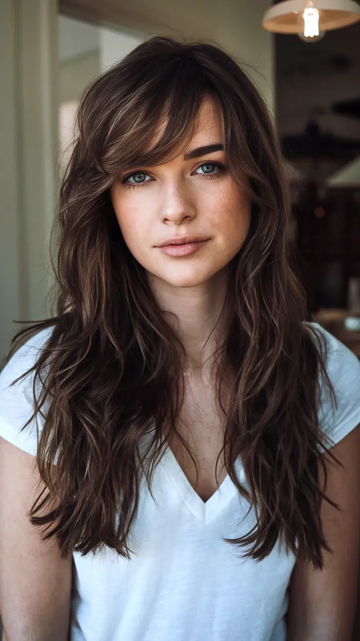 Fresh Haircuts to Try in August 2025 Beachy Texture With Side-Swept Bangs