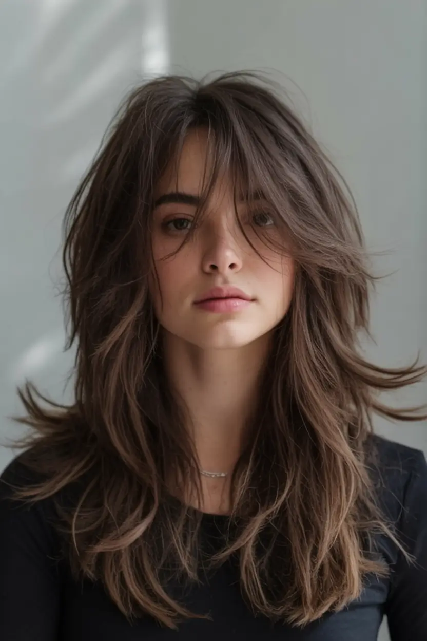 Fresh Haircuts to Try in August 2025 Textured Layers With Subtle Curtain Bangs