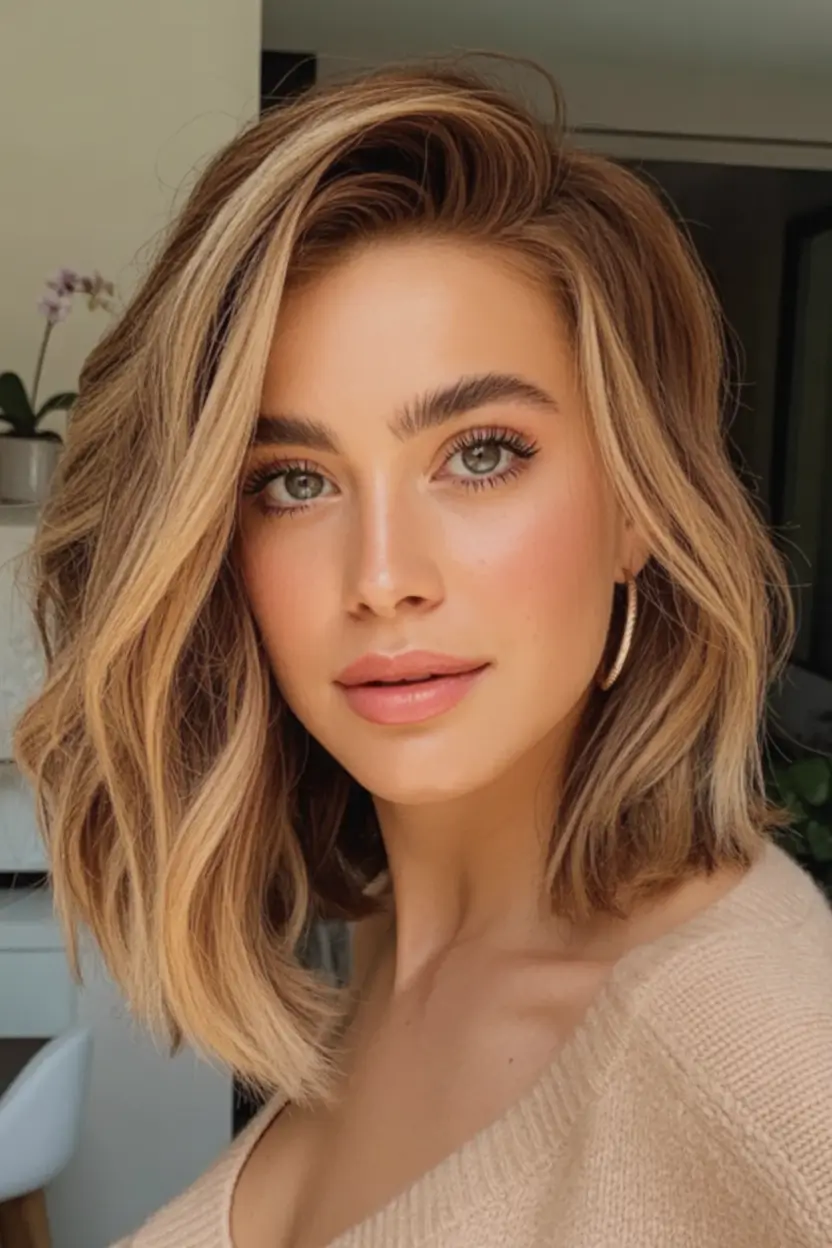 Fresh Haircuts to Try in August 2025 Polished Side-Parted Bob With Soft Waves