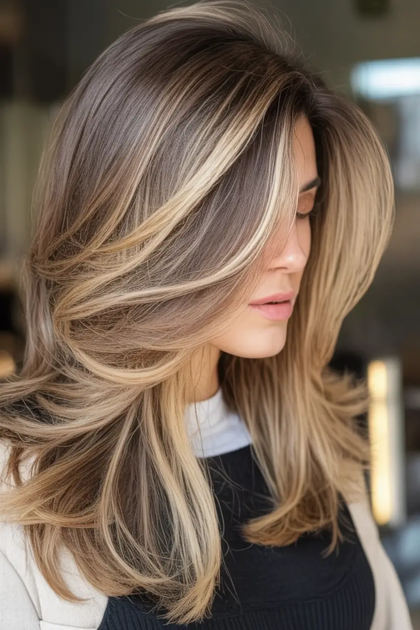 Fresh Haircuts to Try in August 2025 Dimensional Layers with Platinum Ribbons