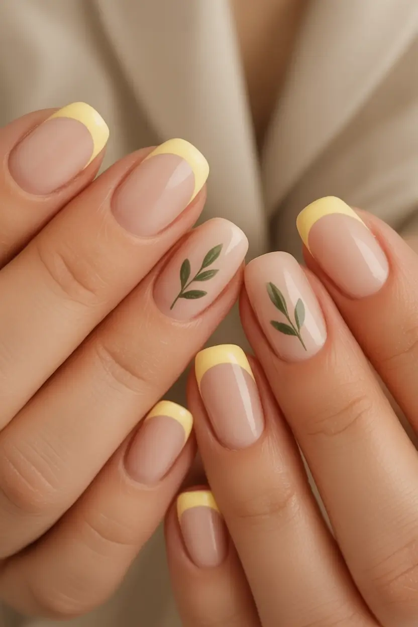 Fun Nail Color Ideas for August 2025 Lemon Leaf French