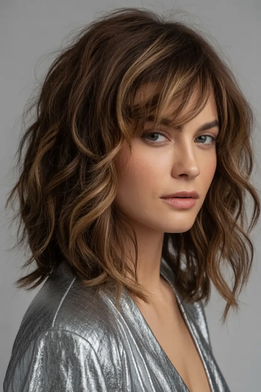 Hair Color Inspo for August 2025 Toffee Ribbons with Airy Fringe