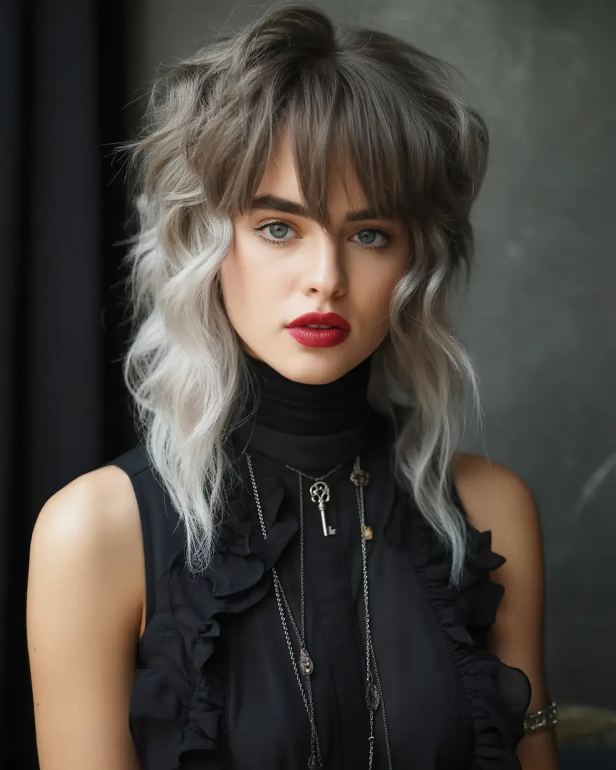 Hair Color Inspo for August 2025 Smoked Silver Melt with Shadow Root