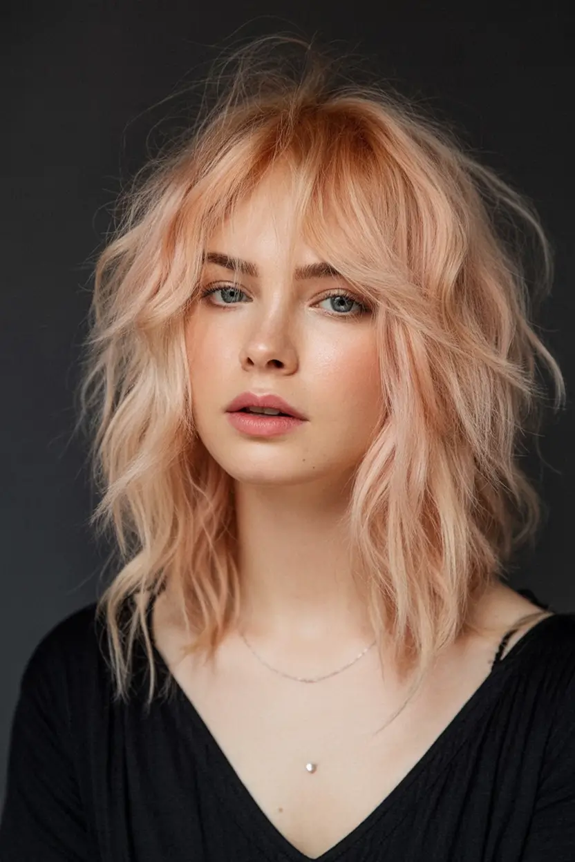 Hair Color Inspo for August 2025 Peach Fuzz Glow