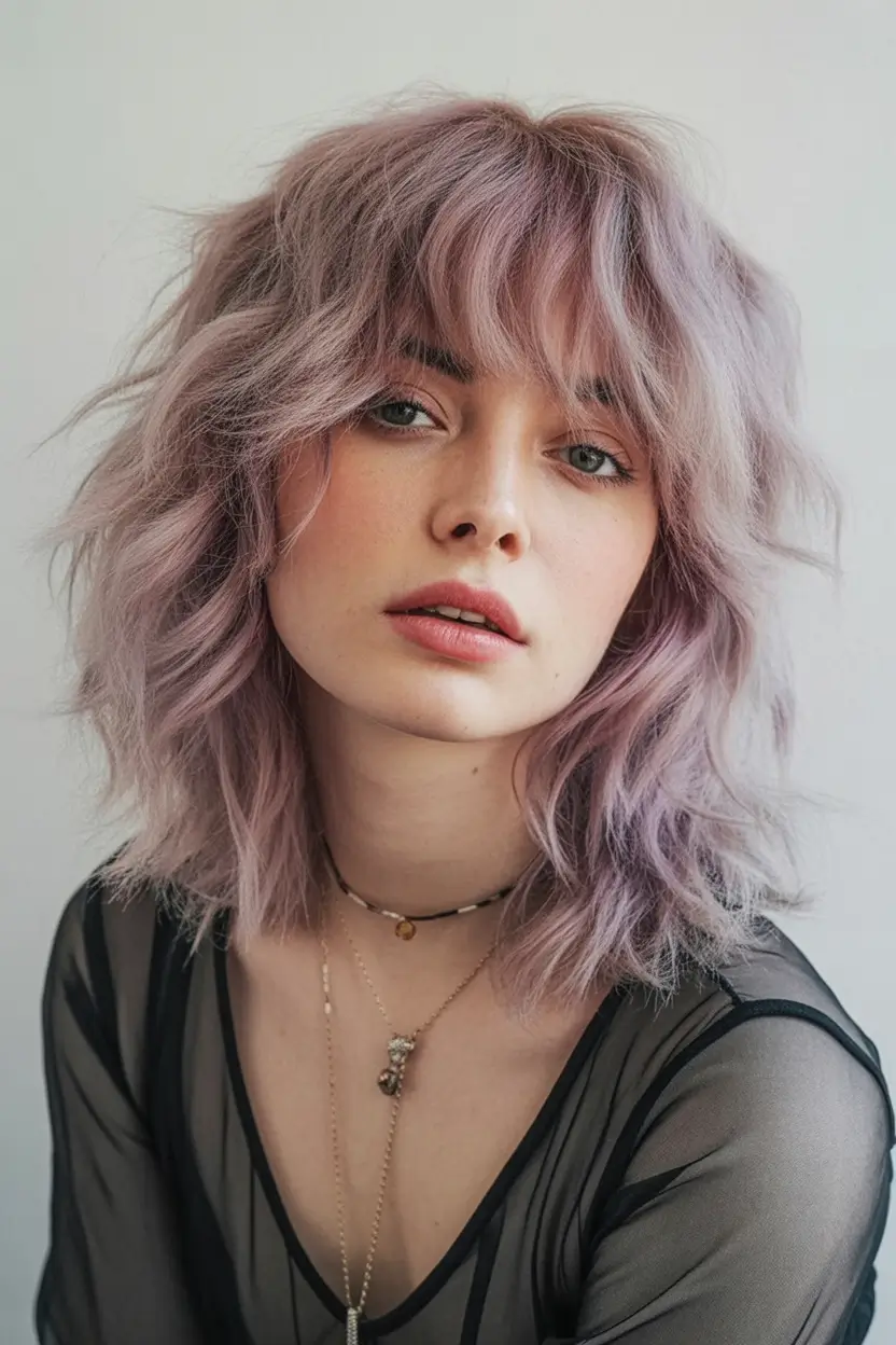 Hair Color Inspo for August 2025 Lavender Smoke Layers