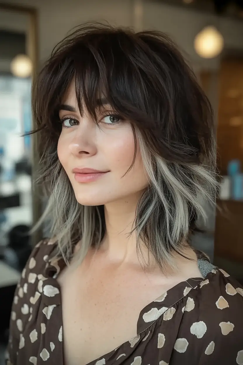 Hair Color Inspo for August 2025 Monochrome Pop Shag