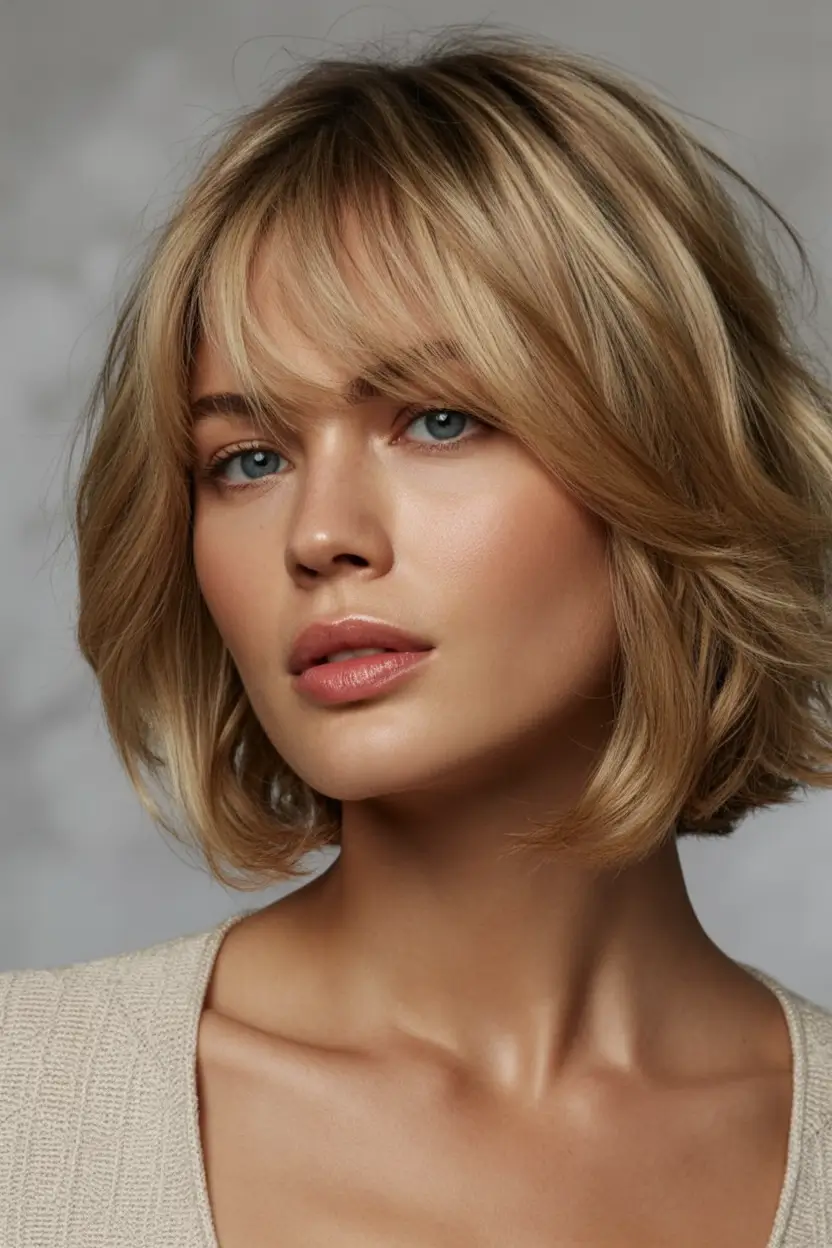 Labor Day Hairstyles Ideas 2025 Soft Bangs Blended Bob