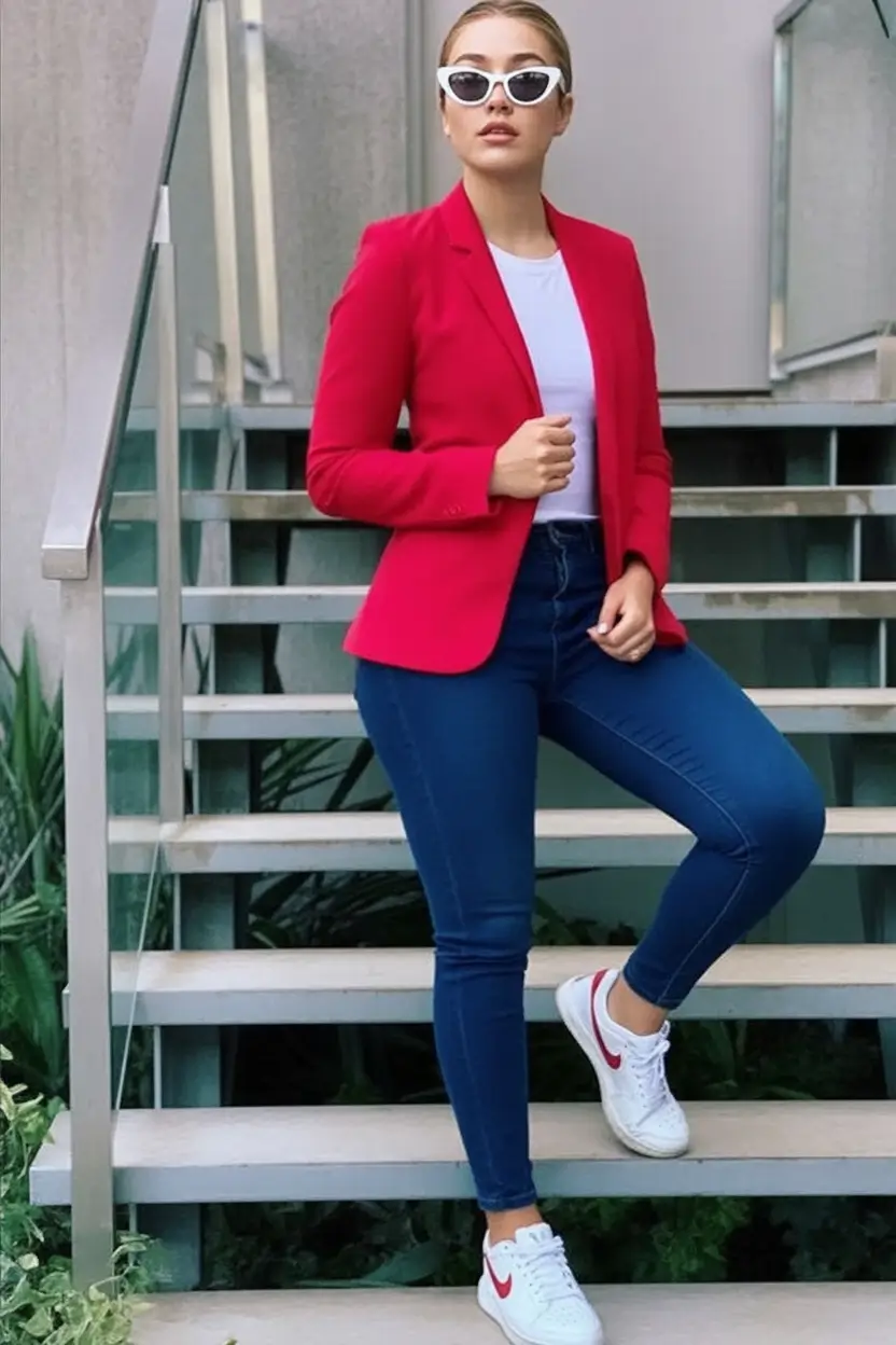 labor day outfits ideas 2025 Retro Remix With a Pop of Red