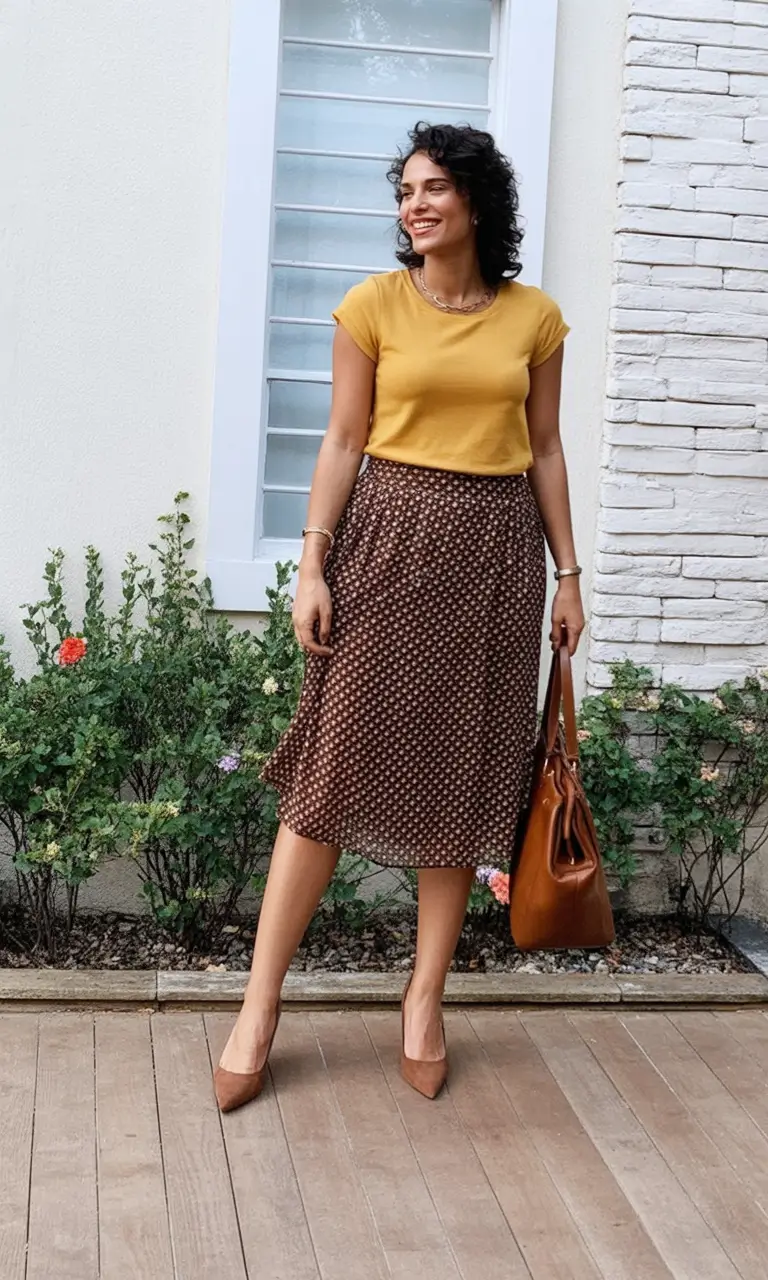 labor day outfits ideas 2025 Sunflower Yellow Meets Vintage Dots
