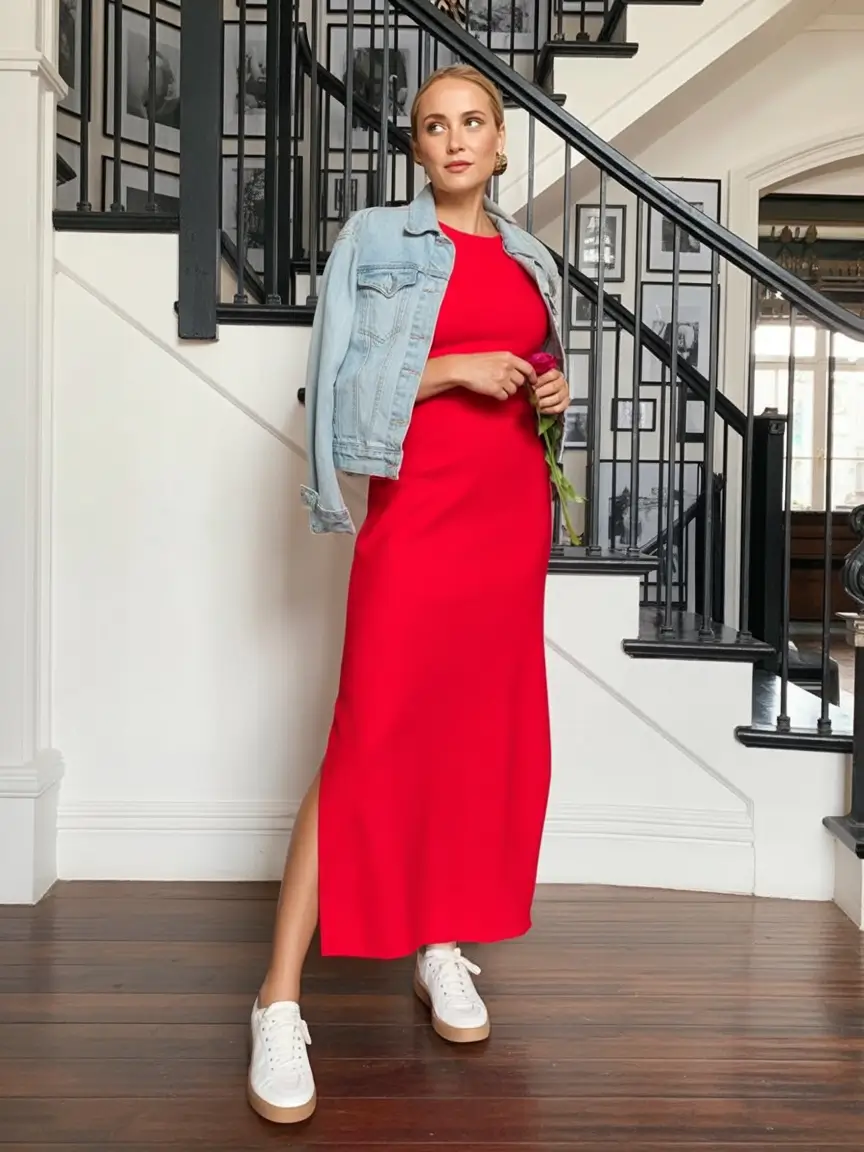 labor day outfits ideas 2025 The Power of Red and Denim