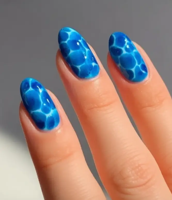 Nail Designs to Try in August 2025 Poolside Reflection Vibes