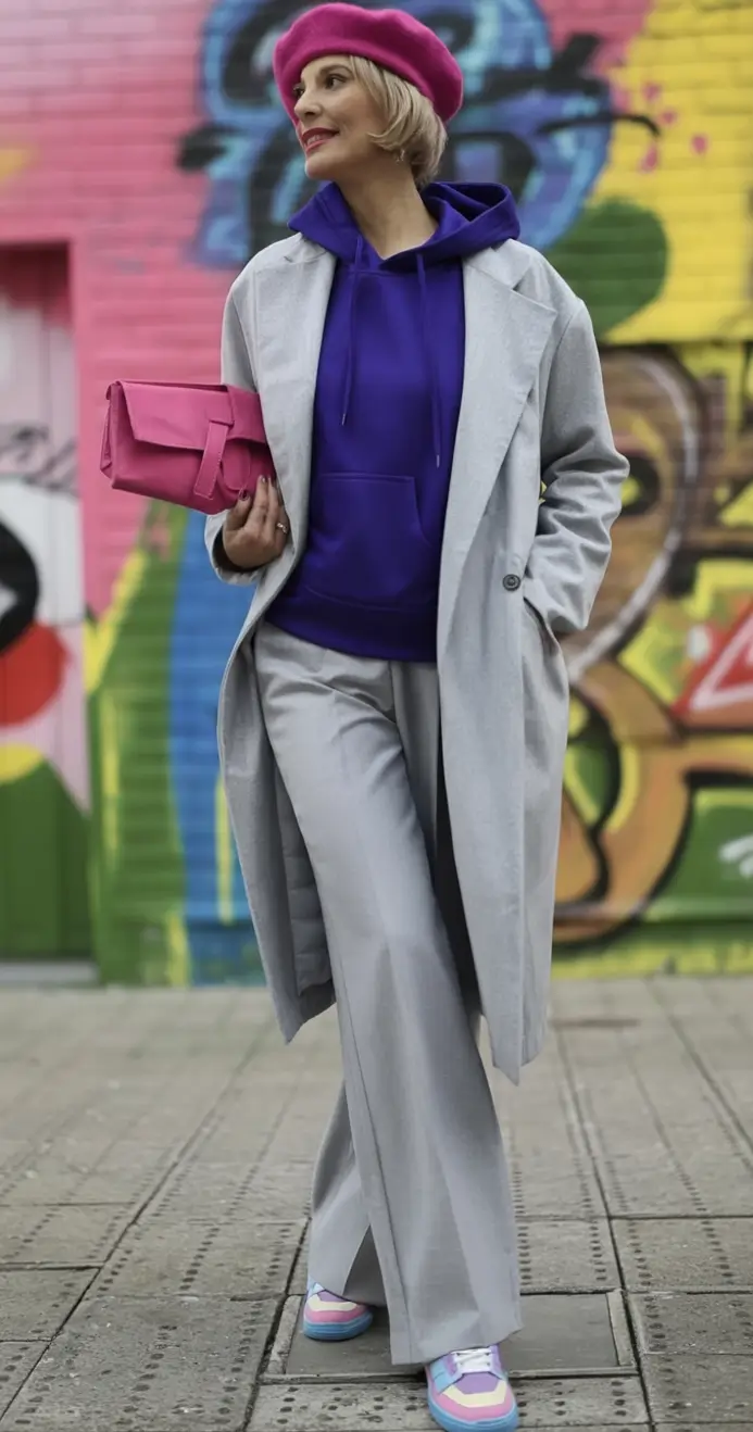 Stylish fall 2025 fashion outfits for women 40+ City Cool with a Parisian Pop
