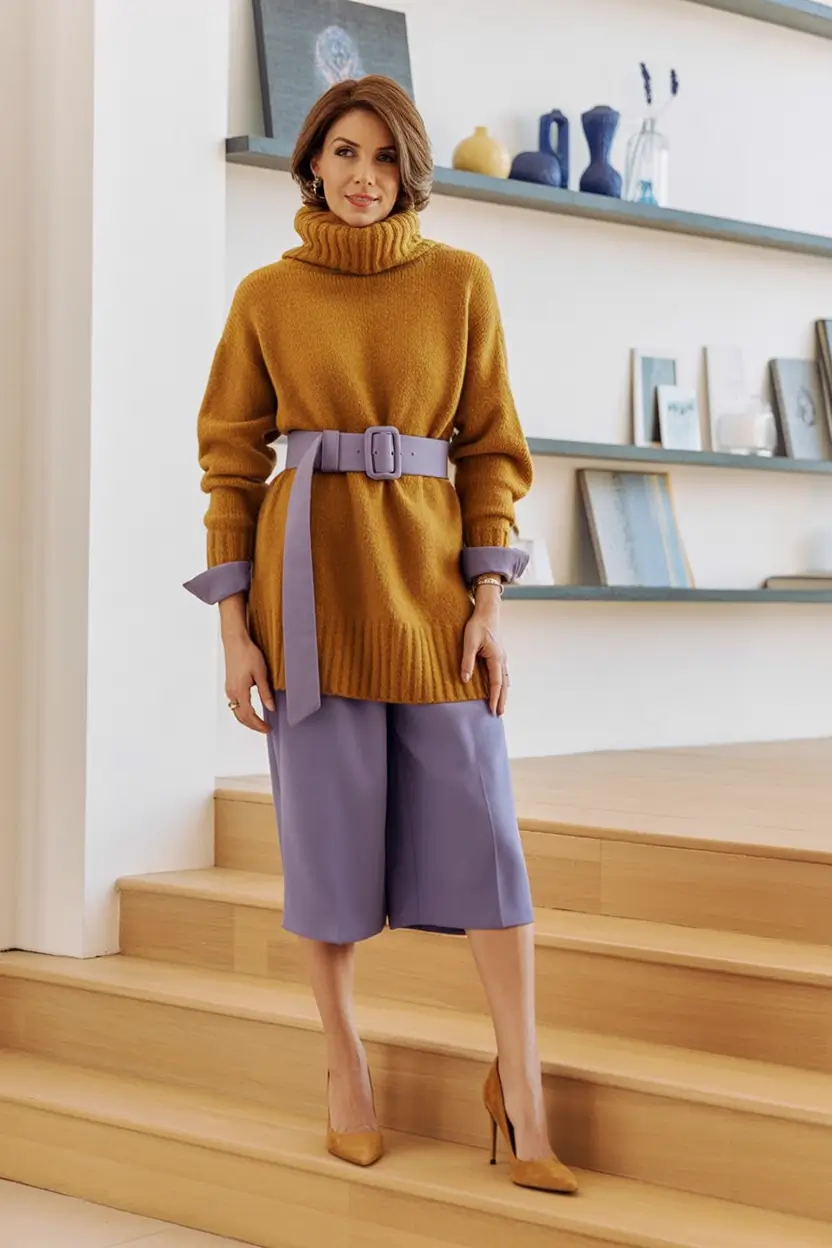 Stylish fall 2025 fashion outfits for women 40+ Unexpected Color Blocking Elevated