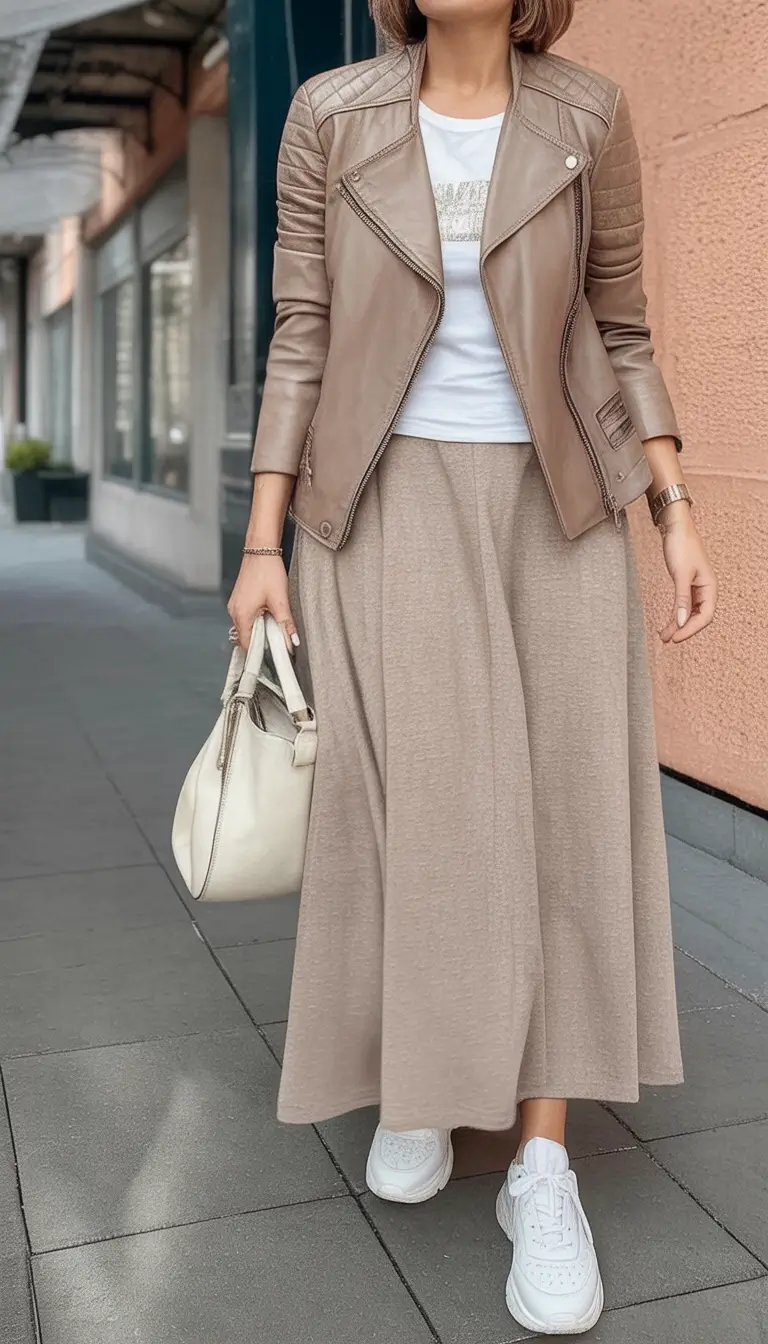 Stylish fall 2025 fashion outfits for women 40+ Cool and Comfortable in Taupe