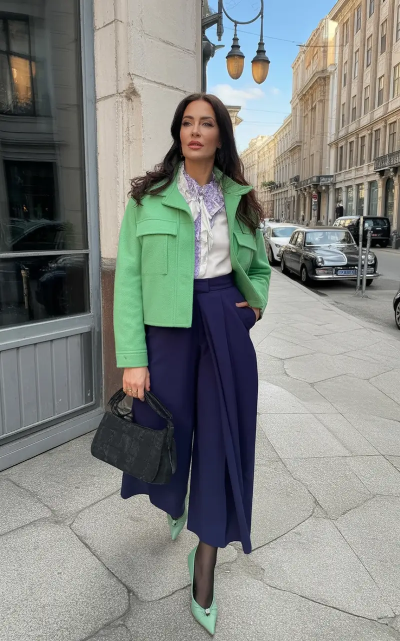 Stylish fall 2025 fashion outfits for women 40+ Power Color That Plays Nice