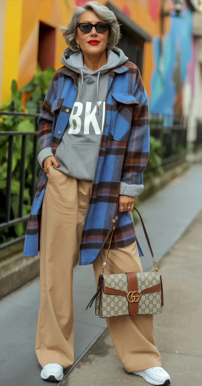 Stylish fall 2025 fashion outfits for women 40+ Golden Monochrome Glow
