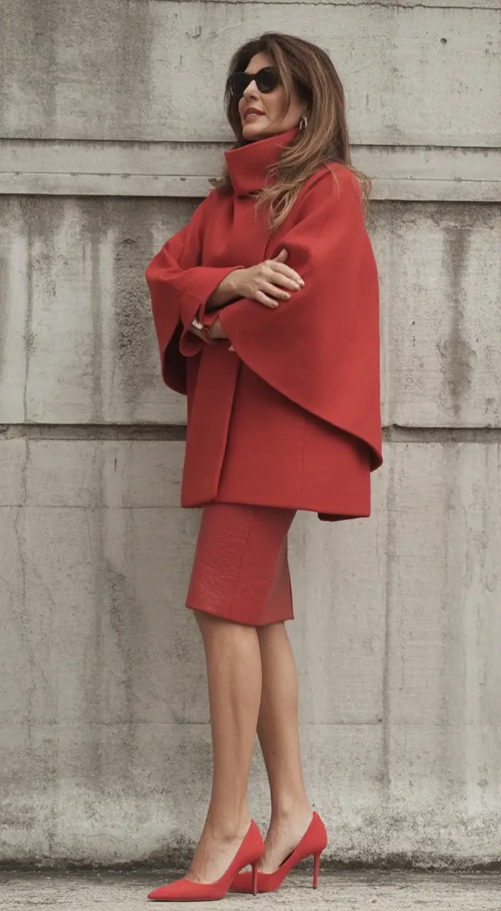 Stylish fall 2025 fashion outfits for women 40+ Bold Reds Bold Confidence