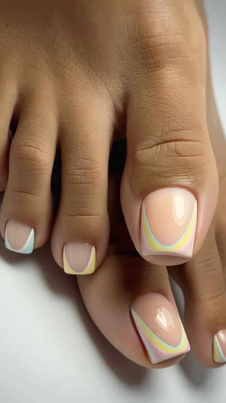 Toe Nail Ideas August 2025 - Pedicure Inspiration Retro Pastel Vibes