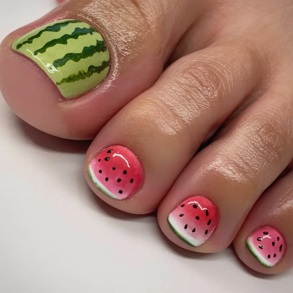 Toe Nail Ideas August 2025 - Pedicure Inspiration Summer Fruit Energy