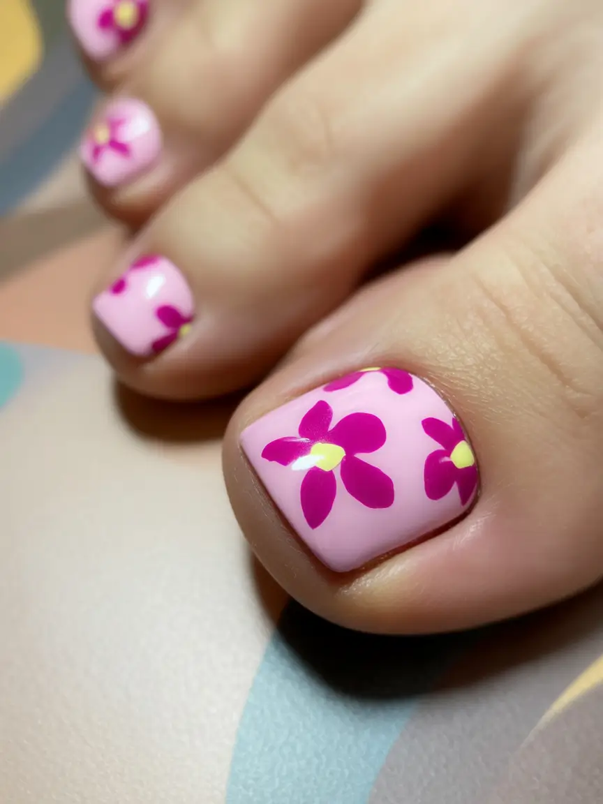 Toe Nail Ideas August 2025 - Pedicure Inspiration Pink Petal Parade
