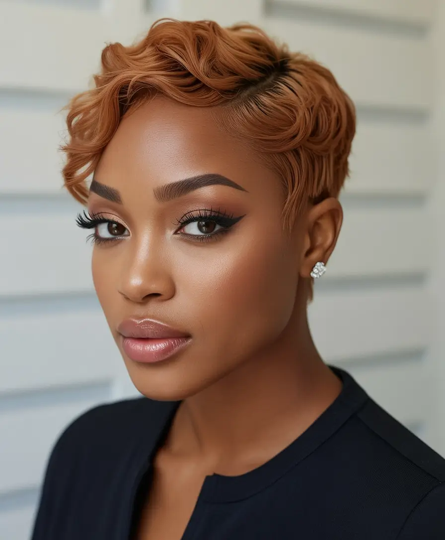 Top Hair Colors for Black Women This Fall 2025 Finger-Wave Inspired Ginger Cut