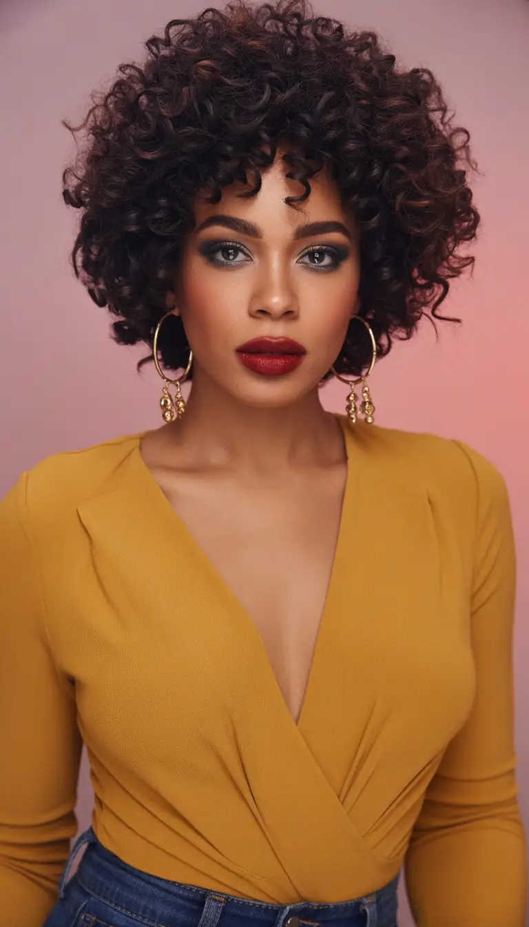 Top Hair Colors for Black Women This Fall 2025 Deep Mocha Curls With a Hint of Wine