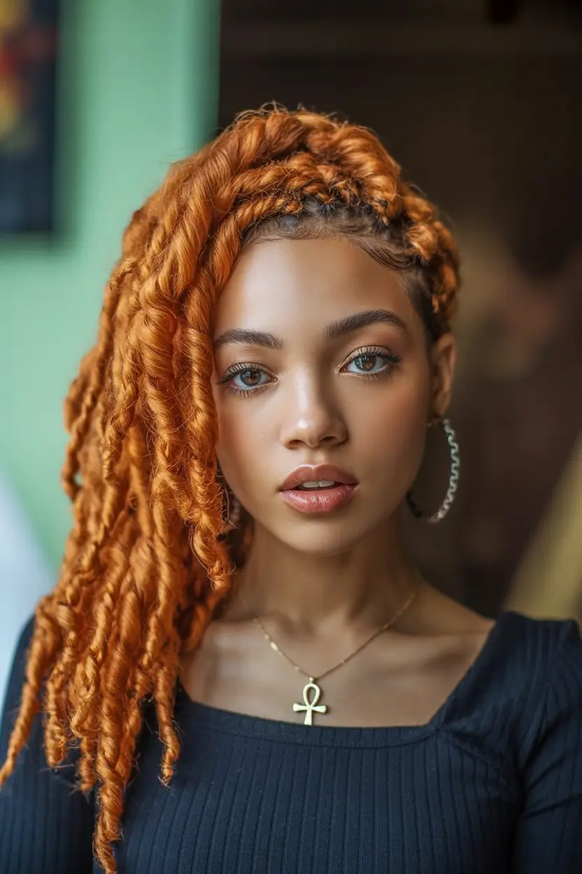 Top Hair Colors for Black Women This Fall 2025 Twist-Out Spice Braids