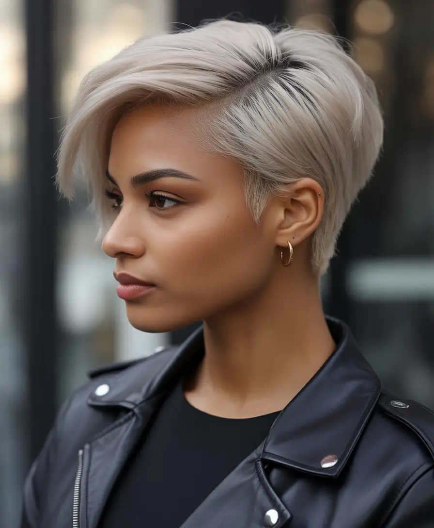 Top Hair Colors for Black Women This Fall 2025 Platinum Power Pixie