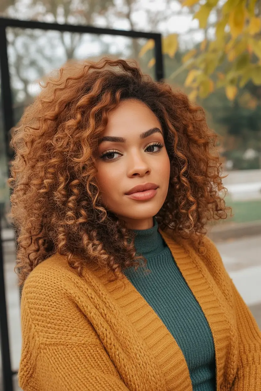 Top Hair Colors for Black Women This Fall 2025 Copper Mocha Fro for a Softly Bold Season