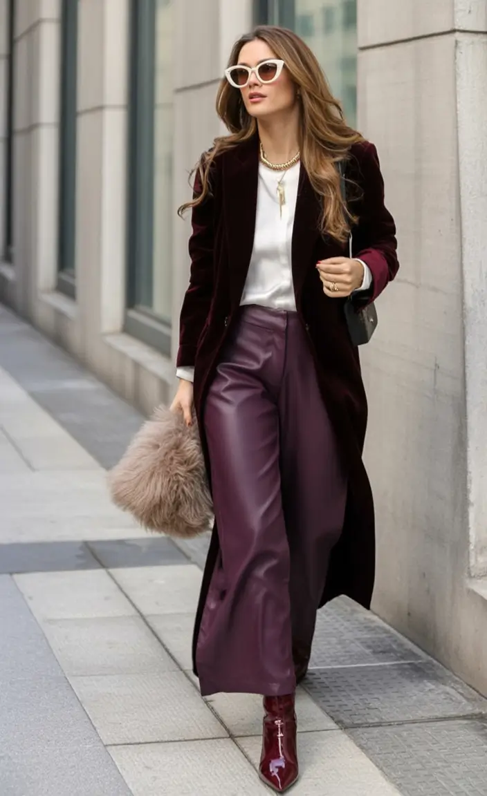 Transitional summer to fall outfits 2025 Rich Textures and Berry Tones