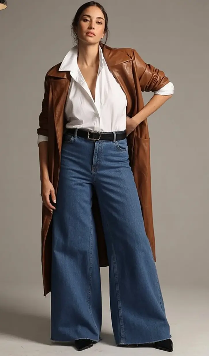 Transitional summer to fall outfits 2025 Denim Goes Dramatic