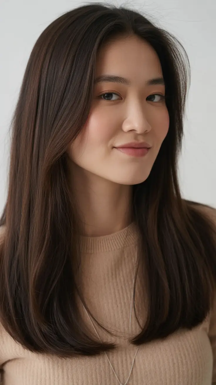 Trending Hair Colors for Fall Season 2025 Sleek Cocoa Straight