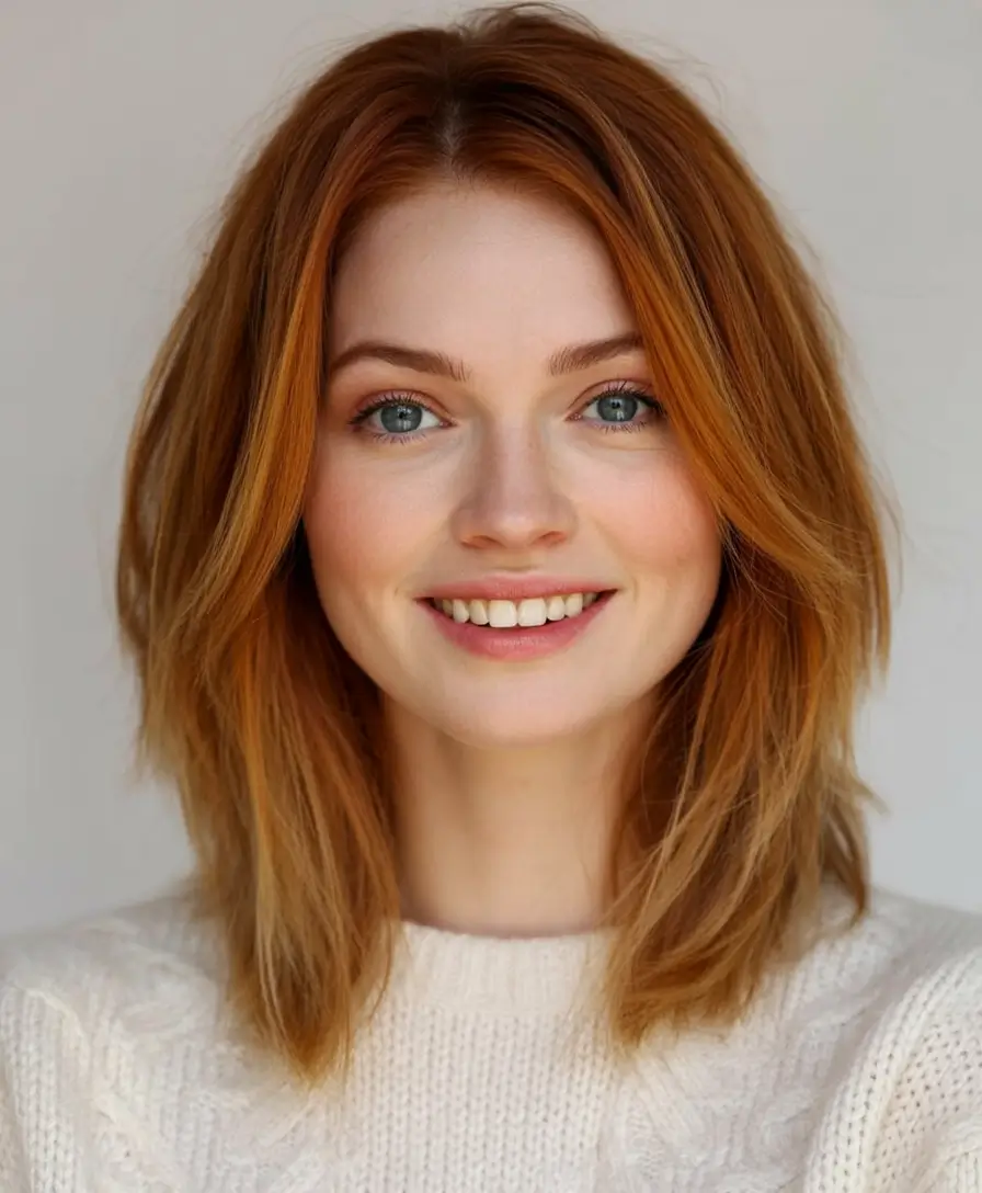 Trending Hair Colors for Fall Season 2025 Amber Cinnamon Shag