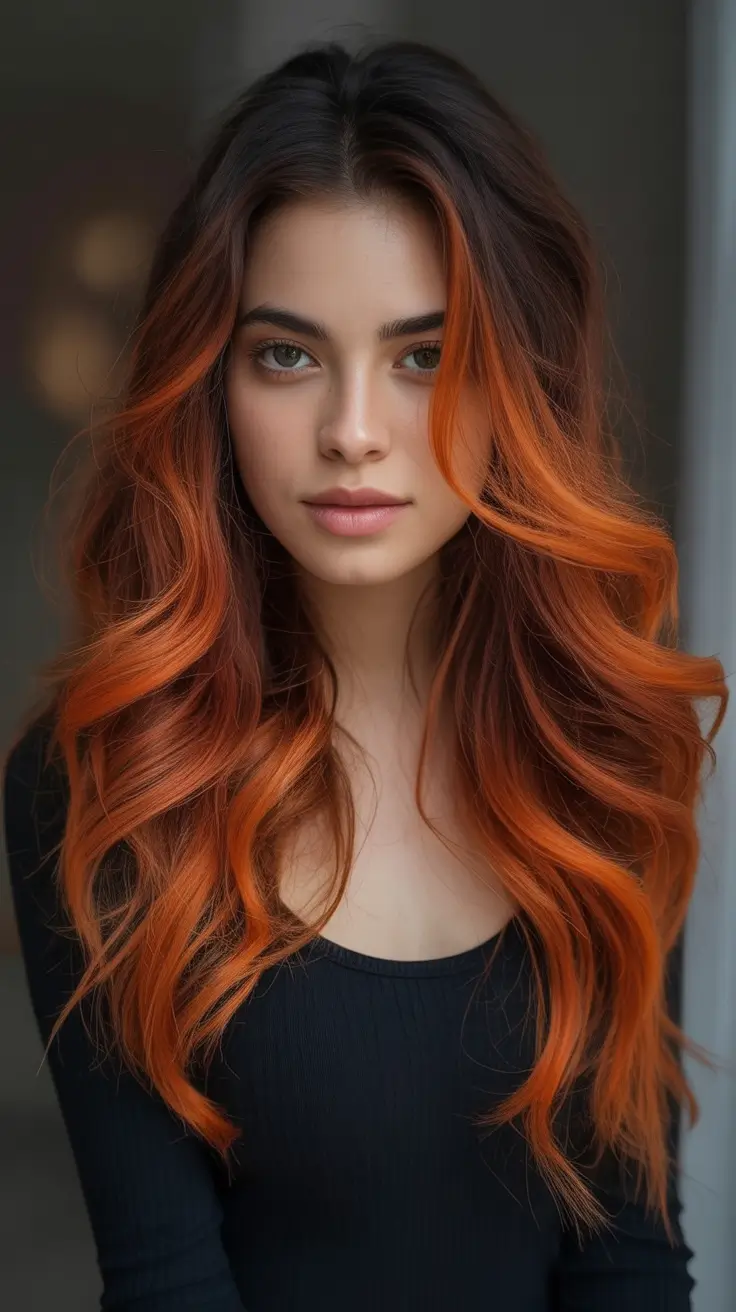 Trending Hair Colors for Fall Season 2025 Spiced Copper Balayage
