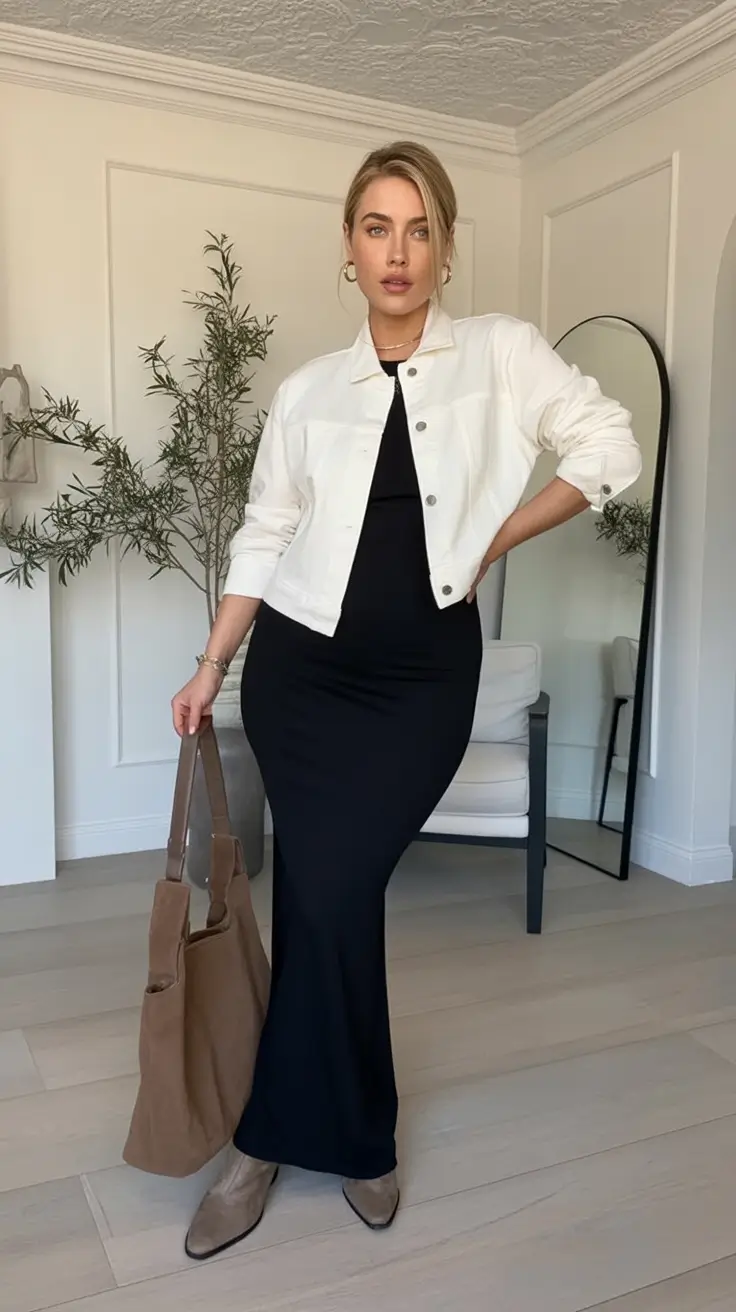 Trendy & Cute Women’s outfits to Rock Fall 2025 Monochrome Base Pop Jacket