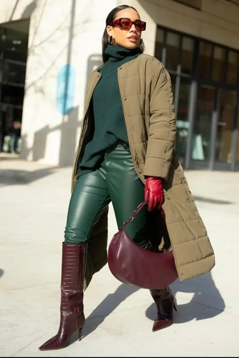 Trendy & Cute Women’s outfits to Rock Fall 2025 Olive Oxblood and Texture Play