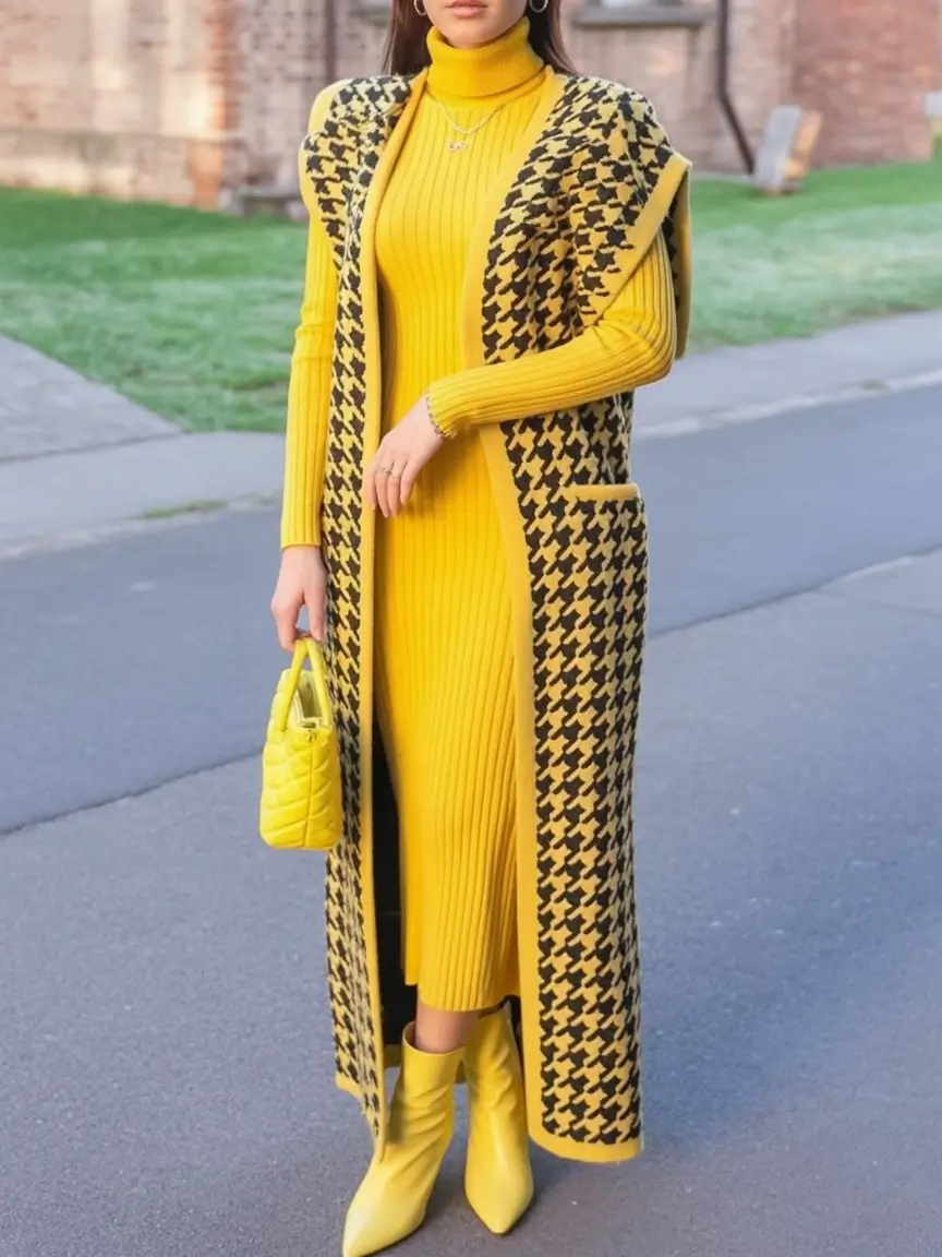 Trendy & Cute Women’s outfits to Rock Fall 2025 Checkmate in Sunshine Yellow