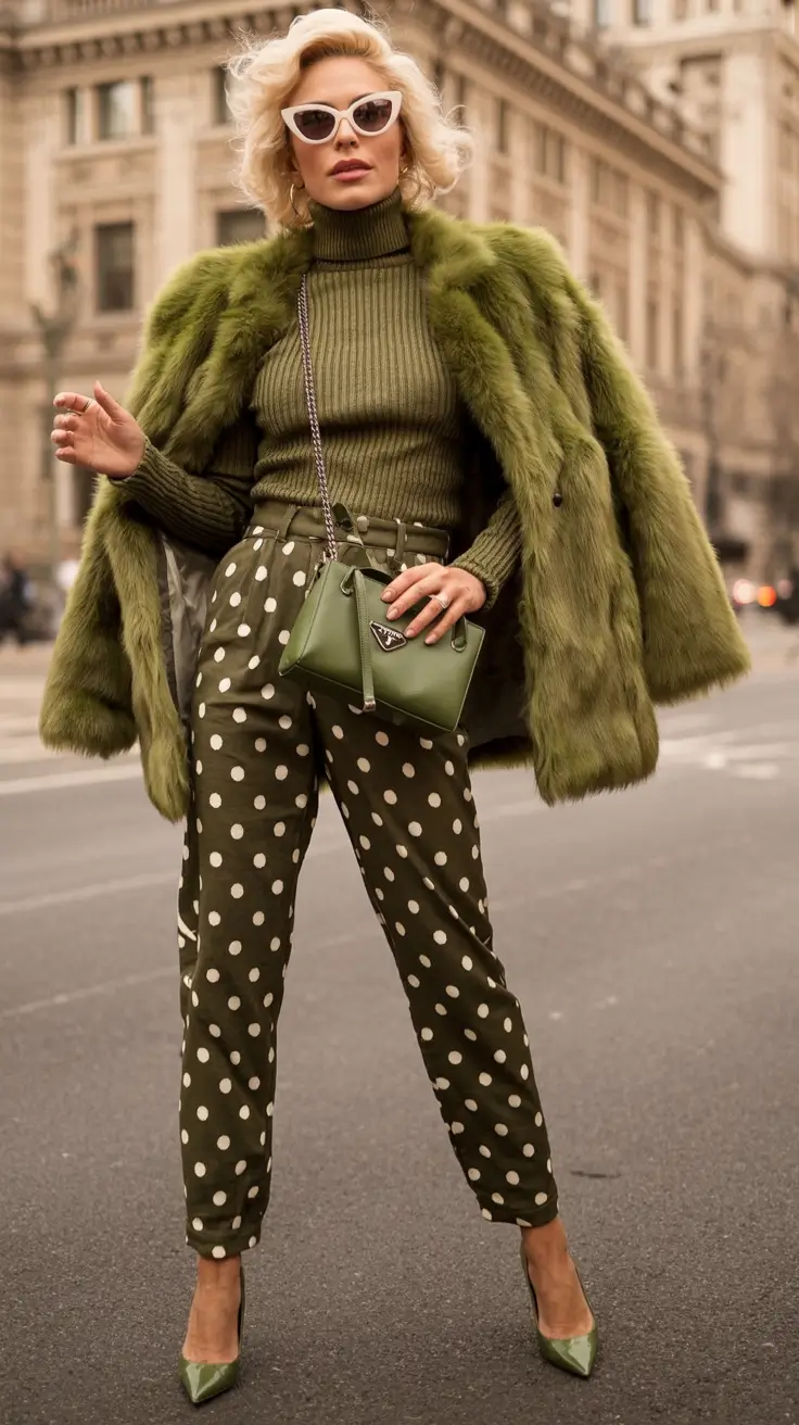 Trendy & Cute Women’s outfits to Rock Fall 2025 Olive Drama and Retro Dots