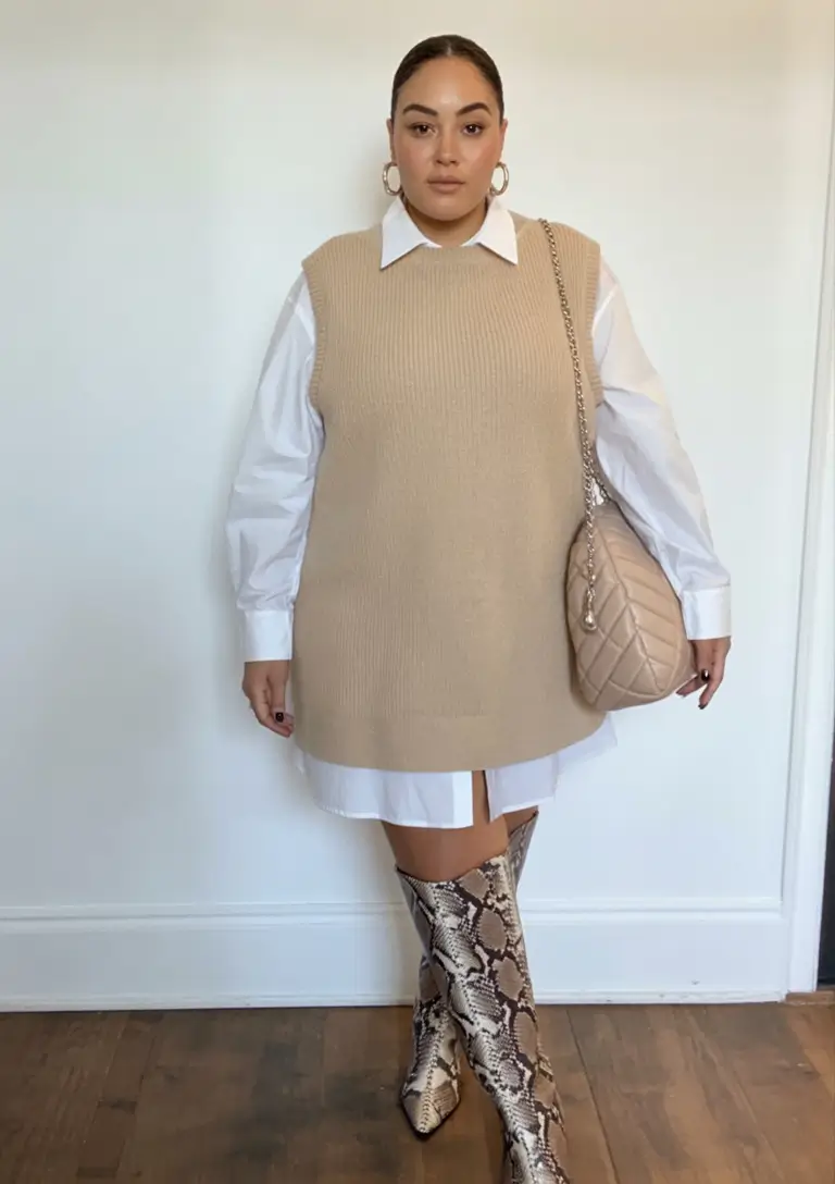 fall plus size outfits Preppy Meets Bold