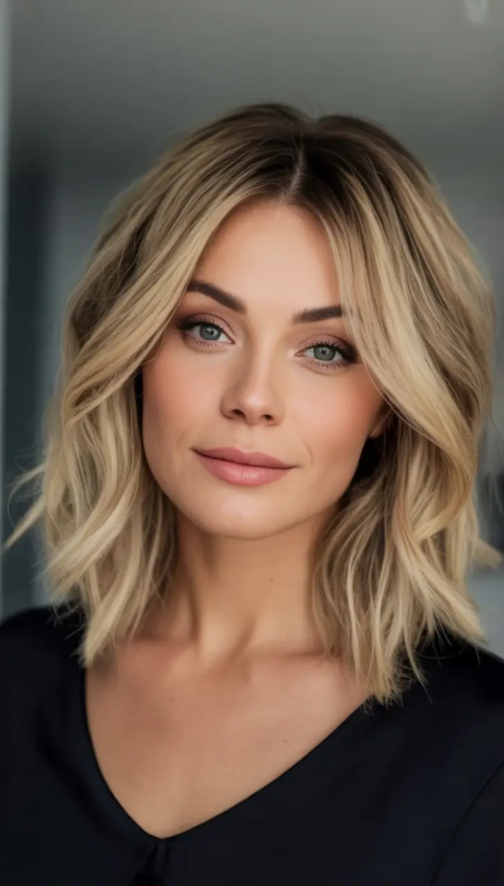 2025 Bob Hairstyles That Scream Fall Style Voluminous Golden Waves with Face-Framing Layers