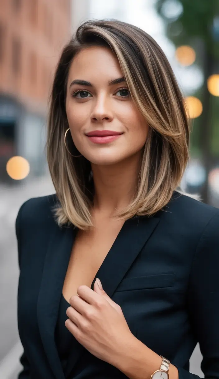2025 Bob Hairstyles That Scream Fall Style Straight Classic Lob with Espresso Melt
