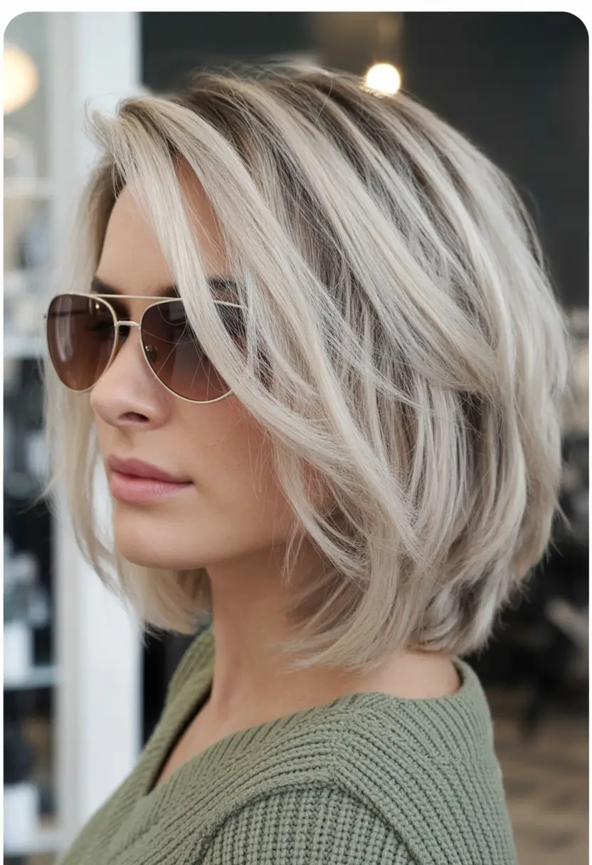 2025 Bob Hairstyles That Scream Fall Style Dimensional Silver Ash Bob with Root Depth