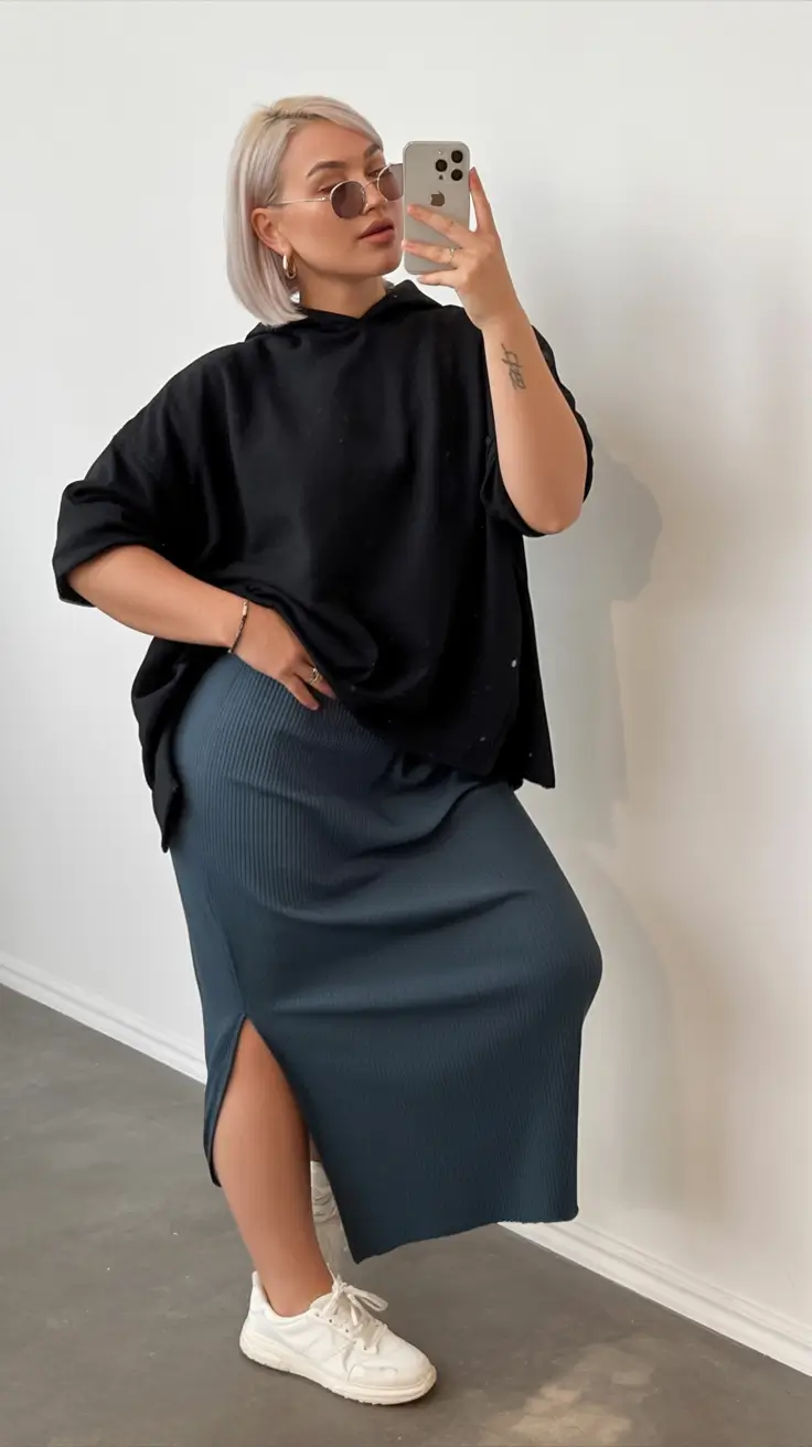 2025 Fall outfits Trends for Plus Size Women Minimalist Sportswear With Skirted Edge