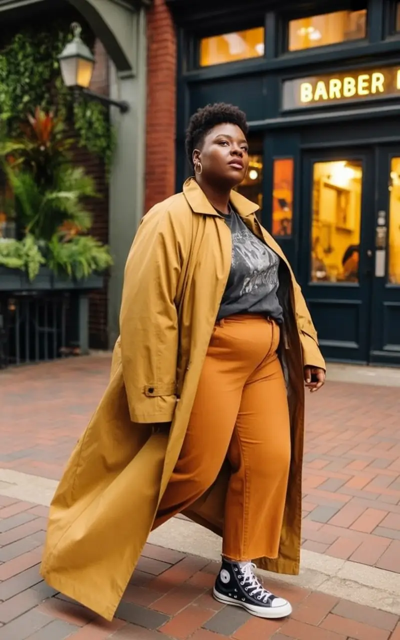 2025 Fall outfits Trends for Plus Size Women Golden Hour Power Layers