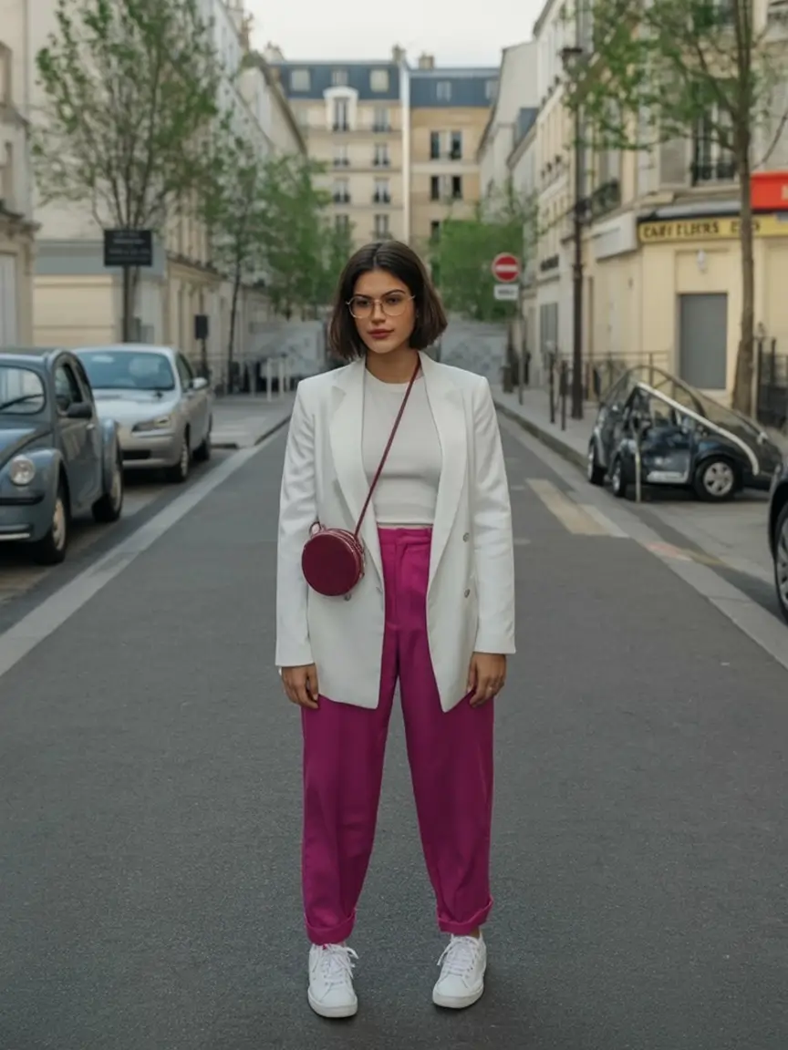 2025 Fall outfits Trends for Plus Size Women Parisian Power Dressing With a Pop