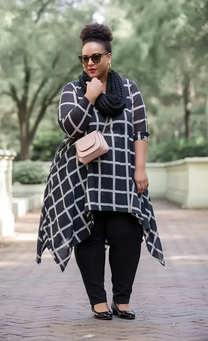 2025 Fall outfits Trends for Plus Size Women Chic Geometry With Easy Elegance